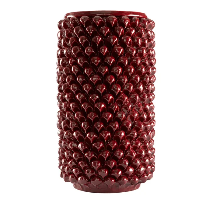 ZylindrischeVaseausBordeaux-Keramik